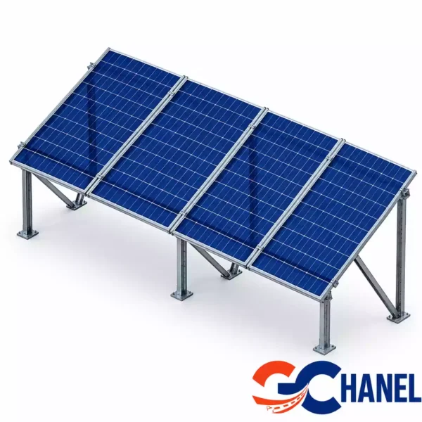 پک سازه (استراکچر ایستاده تک‌ردیفه عمودی طرح مدولار 4 پنل) 620W